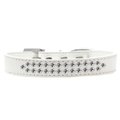 Unconditional Love Two Row Clear Crystal Dog CollarWhite Size 16 UN784008
